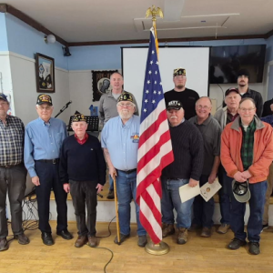 group photo with American flag
