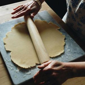 dough and rolling pin