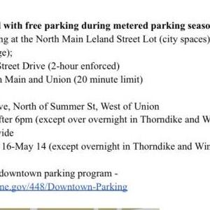 list of free parking