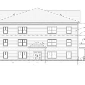 The east side of one proposed housing unit.