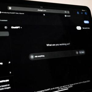 ChatGPT open on a laptop screen.