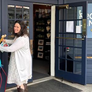 Christa Zuber opens the doors of the first indoor Rockland Makers Market to the public. Photo courtesy Christa Zuber