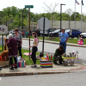 People line up for the second annual Petit Rex parade. (photo by Erica Thoms)