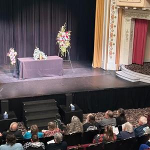 Reverend Seongmoon Ahn delivers the opening remarks at Arthur Crockett's Celebration of Life, May 9