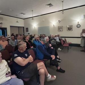 Camden citizens gather for a Select Board Candidates' Forum May 18, in the French Meeting Room on Washington, St., Camden.