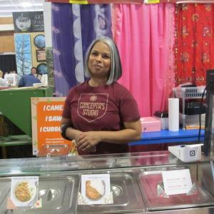 Concepta is a regular vendor at the United Farmers Market of Maine every Saturday.  Photo by Kay Stephens