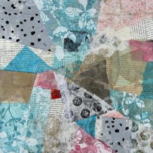 collage with pastels