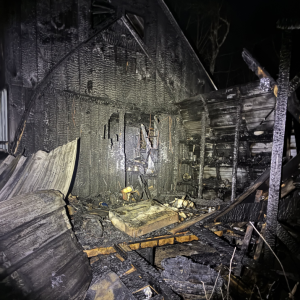 What remains following the May 2, Stockton Springs fire. (photo courtesy of Maine State Police)