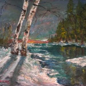 winter river scene