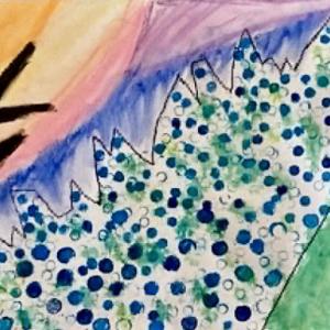 Sixth grade students at Camden Rockport Middle School artwork is hanging in downtown Camden.