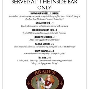 Brady's is your place for great Food, Friends, & Fireworks