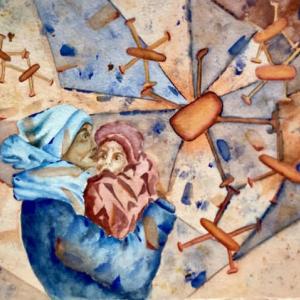 painting, people, drones