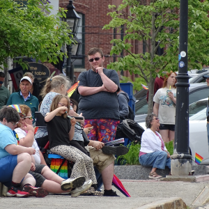 People lined either side of Main Street to watch the procession.