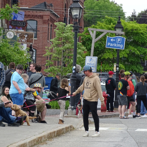 People lined either side of Main Street to watch the procession. (photo by Erica Thoms)