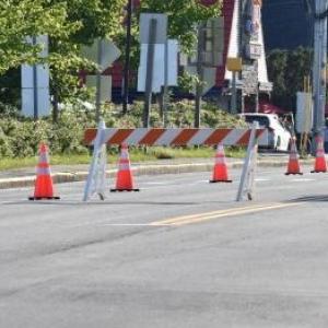 Lane closure Park and Main