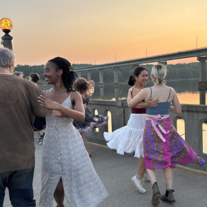 couples dancing outside
