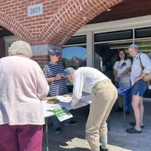 Outside the Rockport Public Library June 9.
