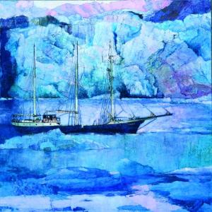 painting of ship in ice