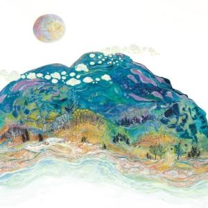 mountain and celestial orb