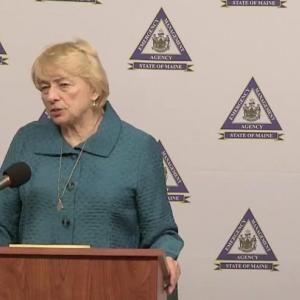 Janet Mills speaks during a press conference