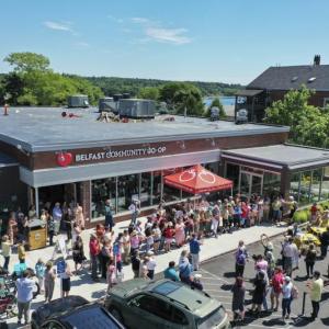 crowd outside store
