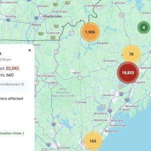 CMP power outages as of 10 p.m., July 16