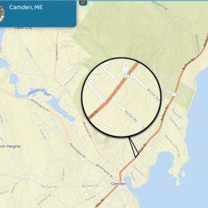 Map of High Street/Route 1 in Camden, Maine
