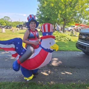 Kid on blowup