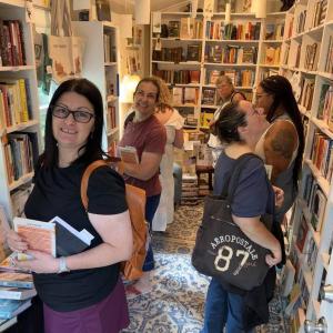 Shopping in The Tiny Bookshop. Photo courtesy Meesh Preston