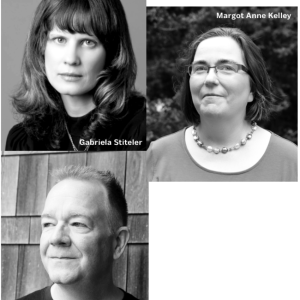 three-tile collage of author photos
