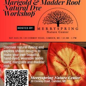 Join The Natural Dye Company at Merryspring Nature Center on Saturday, August 29 from 10:00 a.m. to 1:30 pm and spend the day making something beautiful from the great outdoors. 