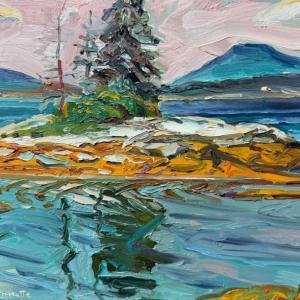 painting of a small island