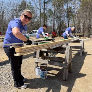 Women Build volunteers put their skills to work at Compass Point in Rockport during Midcoast Habitat’s spring 2026 event.