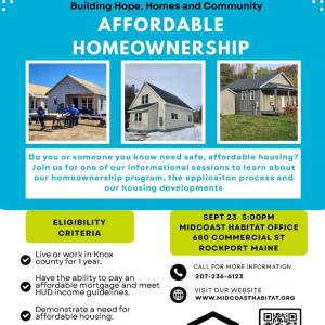 Midcoast Habitat to Host Affordable Homeownership Information Session September 23