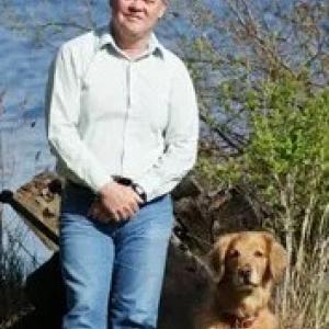 man and dog