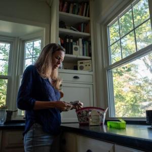 Tracey Collins in her kitchen