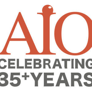 AIO 35+ years logo