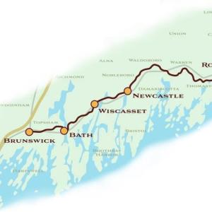 Brunswick to Rockland map