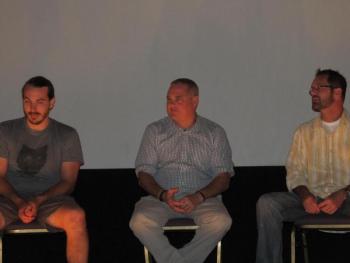 Bartender Mike Casby, director Doug Tirola and bartender Chris Kenney taking questions after the film. (Photo by Kay Stephens)