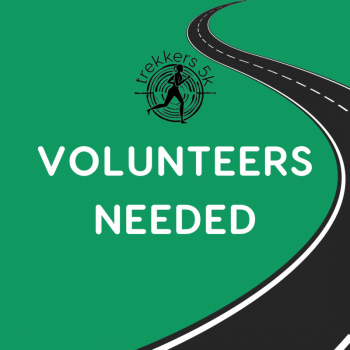 graphic of a road with Volunteers Needed
