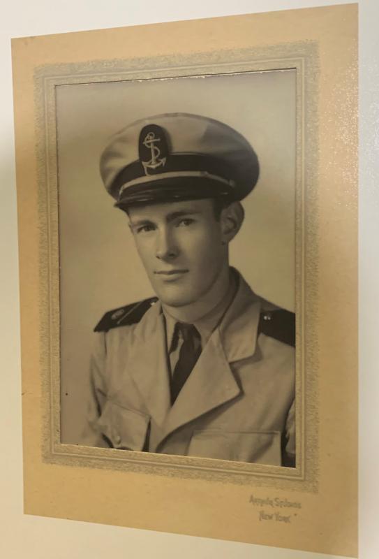 One of many photos of Richard G. Spear on display at the launching.